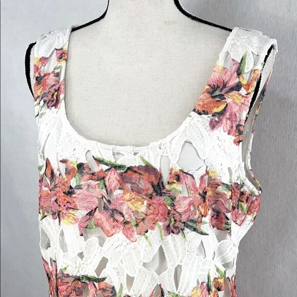 PLUS SIZE NWT Bisou Bisou floral lace sleeveless dress - Picture 2 of 7